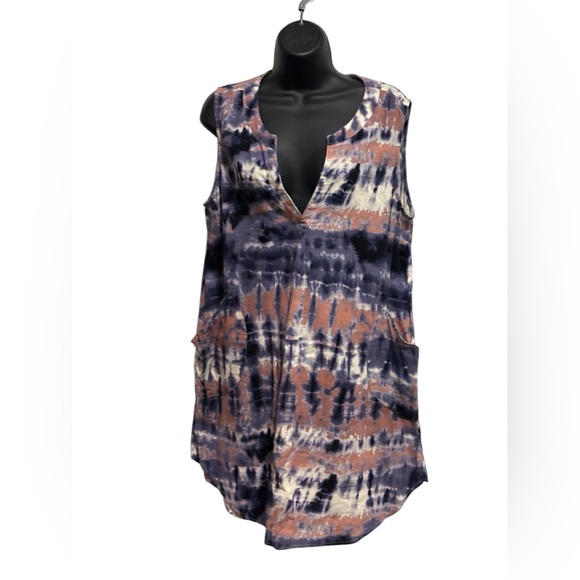 For Cynthia Other - For Cynthia Gray and Blue Beachwear Top